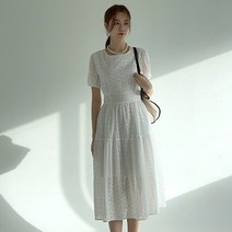 피아나 아일렛 펀칭 원피스(3col)