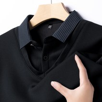 페이크 투피스 청년 남성 가을 겨울 기모 셔츠 넥 이너 니트 봄 가을 남성