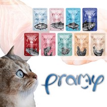 프라미 고양이밥 습식사료 어덜트 키튼 시니어 세트 12PCS, 키튼 성장지원 연어 70g 12개
