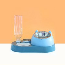 디모어 펫 강아지 고양이 스텐레스 급체방지 식기 4색상, 블루