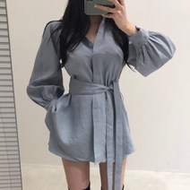 라라벨 여성 롱블라우스 블로우 끈 롱셔츠 블라우스 셔츠