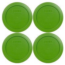 Pyrex 7200PC 유리 그릇용 원형 2컵 보관 뚜껑 4 잔디 그린