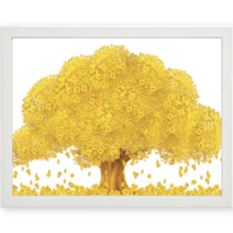 액자 세트 DIY 보석 큐빅 비즈 십자수 30x40 cm, 화이트, 64.황금나무