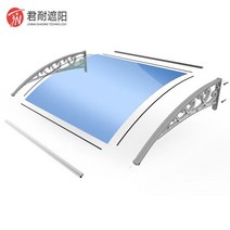 창문 빗물 막이 고정 어닝 데크 지붕 투명 썬룸 야외, 확장 60x120cm + 브래킷2개