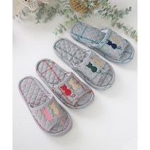 3중바닥 커플 고양이 누빔 패브릭 실내 슬리퍼 (4color) 층간소음방지 거실화, (여) 핑크