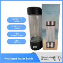 수소생성기 YenvK-수소수 생성기 500ML 블랙 슈퍼 항산화제 Orp 수소 병 여행 사무실용, 단일옵션, 한개옵션0