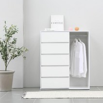 닐리 1000 행거 5단 서랍장, 화이트