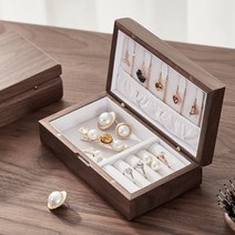 고급 원목 보석함 2종 월넛 체리 목걸이 반지 팔찌 머리핀 정리함 주얼리 액세서리 보관함 진열대