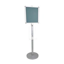 FixtureDisplays Floor Standing Signage Frame 11 x 17” Media Size with Mounting Plate for Sanitizer D, 1