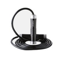 크로스핏 로프 운동 헬스장 무거운 베어링 건너 뛰는 밧줄 피트니스 알루미늄 핸들 대담한 pvc 밧줄 광택 점프 밧줄 가방 lompat tali, 검은색