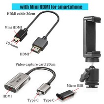j305 BFOLLOW 안드로이드 전화 태블릿 카메라 모니터 캠코더 HDMI 어댑터 Vlog Youtuber Filmmaker, 전화 미니 HDMI