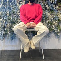 누보핏 / 남자 오버핏 앙고라 울 니트 코디