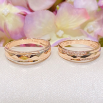 로이드 14K 18K 달옆에 작은별 컷팅 커플링 반지 [NC송파점]