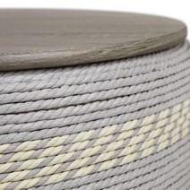 Giofanzo 네스팅 커피 테이블 2개 세트 핸드 브레이드 직조 외관 및 .. 정품보장, Grey 1pack