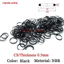 NBR CS 1mm ID 0.5-30mm 오링 기계식 씰 고무 링 개스킷 O-링 키트 O 니트릴 와셔, 02 1mm Quality_01 ID 0.5mm