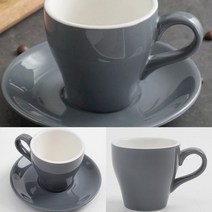 도자기 커피잔 세트(160ML) (그레이) 다기세트추천 플랫화이트잔 머그잔세트