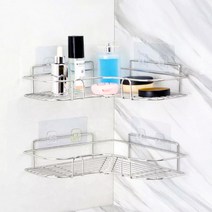 디프 무타공 코너 접착식 욕실선반 2개