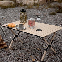 보슈 캠핑 우드 롤테이블 1200 너도밤나무 감성 캠핑테이블 차박테이블 접이식 테이블, 브라운