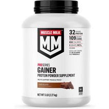 Muscle Milk 밀크 게이너 프로틴 파우더 초콜릿 프로틴 32g 5파운드, 양