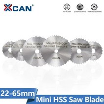 xcan 톱날 22-65mm 미니 원형 톱날 dremel 로타리 hss 스틸 나무 pvc 플라스틱 디스크 절단, 60×0.8×6×72t