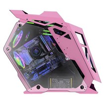 특이한 컴퓨터케이스 커스텀 PC 케이스 교체 본체 튜닝 데스크탑, 단일사이즈, 핑크