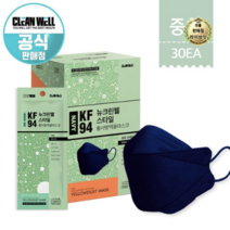 라이브잇 뉴크린웰 스타일 황사방역마스크 중형 KF94 화이트, 30매, 2개, 네이비