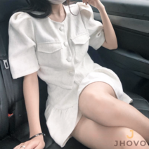 JHOVO 투피스 스커트 세트, 재킷 스커트 