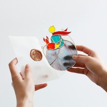 스테인드글라스 썬캐쳐 아크릴 모빌 인테리어 소품, 1여우와 어린 왕자