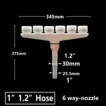 비닐하우스 미니비닐하우스 텃밭 베란다비닐하우스 틔운 정원 호스 노즐 잔디 급수 관개 농장 스프링클러, 05 E