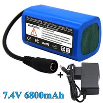 떡밥 투척기 Lipo 배터리 T188 2011-5 원격 어군 탐지기 낚시 미끼 보트 액세서리 RC 장난감 7.4V 6800mah, 02 1charger.6800mAh