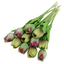 인테리어 조화 Hmeot 10pcs 리얼 터치 라텍스 튤립 꽃 꽃 신부 꽃다발 웨딩 홈, 믹스 7