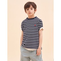 면 스트라이프 티셔츠 네이비 (BI3342UE1R)