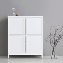 마켓비 PIDOR 철제수납장 캐비넷 4문 9131110, 화이트