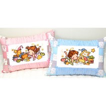 더스티치 십자수 쿠션 등쿠션 패키지 DIY 만들기 세트 캐릭터, 퀼트주름등쿠션-핑크, 1개