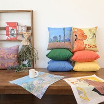 자체제작 40x40쿠션 DTP 면 옥스포드 명화 린넨코튼 무지 쿠션커버 모음, 린넨무지 더스트오렌지