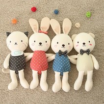 베베라온 오가닉 인형 신생아 아기 유아 출산선물 애착인형, 1. 토끼 루리S(레드리본)