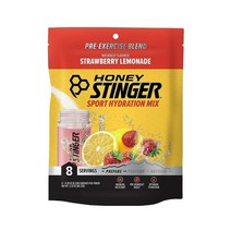 Honey Stinger Perform Sport 하이드레이션 파우더 | 운동 지구력 및 성능을 위한 딸기 레모네이드 전해질 멀티플라이어 8인용 파우치 미국직송, Strawberry Lemonade