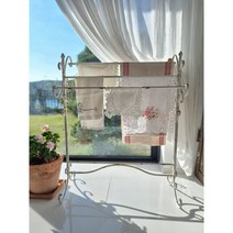 빈티지 퀼트랙 수건걸이 행거, 아이보리, 1개