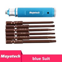 Mayatech 마그네틱 6-in-1 육각 드라이버 도구 키트 RC 헬리콥터 무인 항공기 모델 수리 렌치, 02 blue Suit