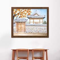 나봄갤러리 감나무와 기와집 5 감그림 감나무 액자 사업장추천그림, 4.내츄럴 브라운 액자