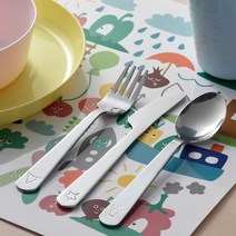 이케아 FABLER 파블레르 어린이 아동 식기도구 3종 스테인리스 수저 나이프 포크