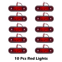 LED경광등 싸이키경광등 led바완제품 경고등 가벼운 타원형 클리어런스 트레일러 오렌지 화이트 레드 트럭 사이드 마커 램프 트럭 트럭, 10x 레드