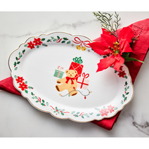 모던하우스 윈터스토리 스칼럽 골드림 타원형 디너 플레이트 L25_베어 CA9122018