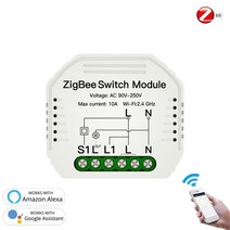 Tuya-ZigBee 3.0 스마트 조명 스위치 모듈 SmartThings 필수 앱 원격 제어 음성 제어를 위해 Alexa Google home과 함께 작동, 1 PC