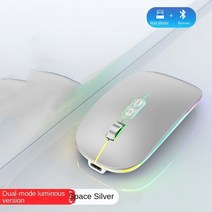 매크로마우스 Xiaomi 마우스 무선 블루투스 듀얼 모드 게임용 마우스 충전 및 글로우, 05 shiny silver
