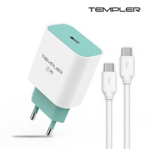 가정용 충전기 CtoC PD25W 1포트 케이블포함, 템플러TC152화이트