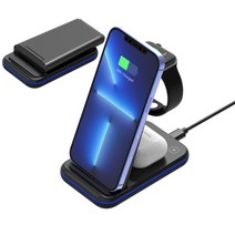 Mankiw맨큐 Z8A 3in1 무선충전기, 블랙(애플워치)