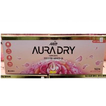 샤프란 아우라 드라이 건조기 전용 섬유유연시트 스윗만다린 피오니 향, 160매입