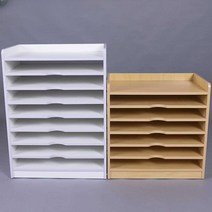 지류함 그림 수납장 종이 정리함 우드 미술학원 랙, 단풍나무결 10단 60x40x100cm