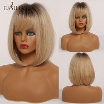 여자 단발 정수리 할머니 중년 항암 여성 통가발 반가발 Easihair 용 합성 가발, ss167-1